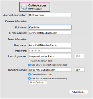 enable smtp authentication for outlook mac